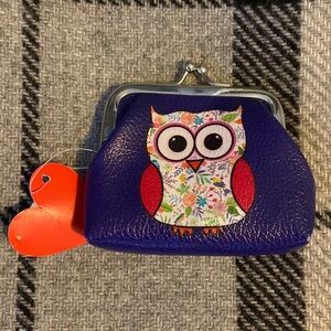 House of Marbles Purple Owl Kids Coin Purse NEW